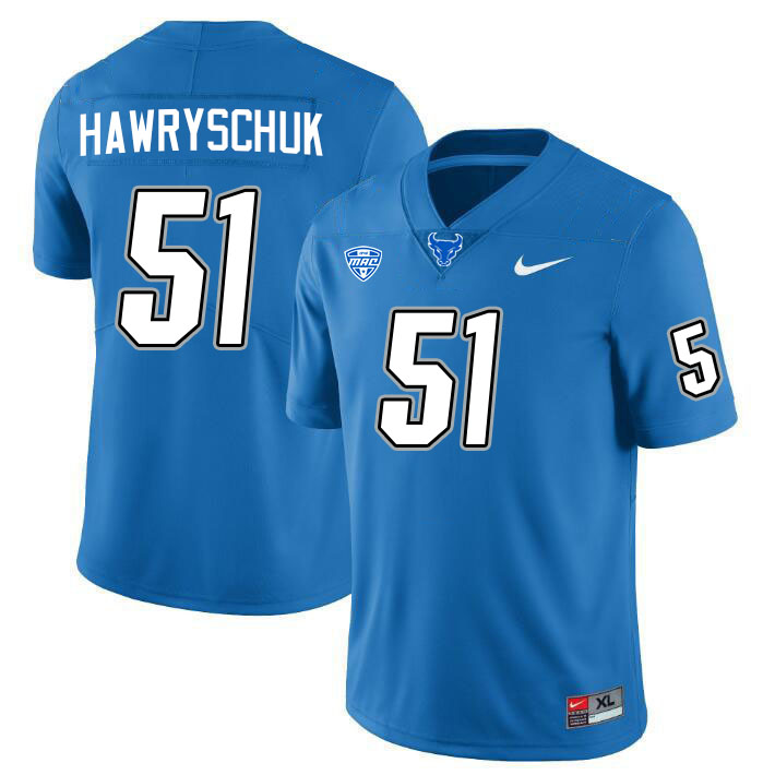 Buffalo Bulls #51 Joey Hawryschuk College Football Jerseys Stitched Sale-Blue